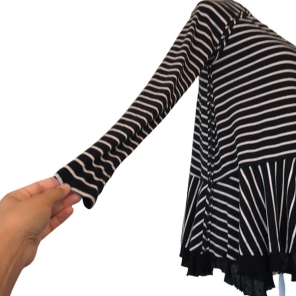 WE THE FREE tangerine stripe black white sweater by FREE PEOPLE - Picture 6 of 13